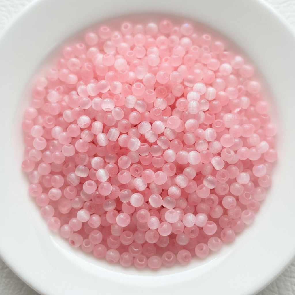 4mm pink glass beads