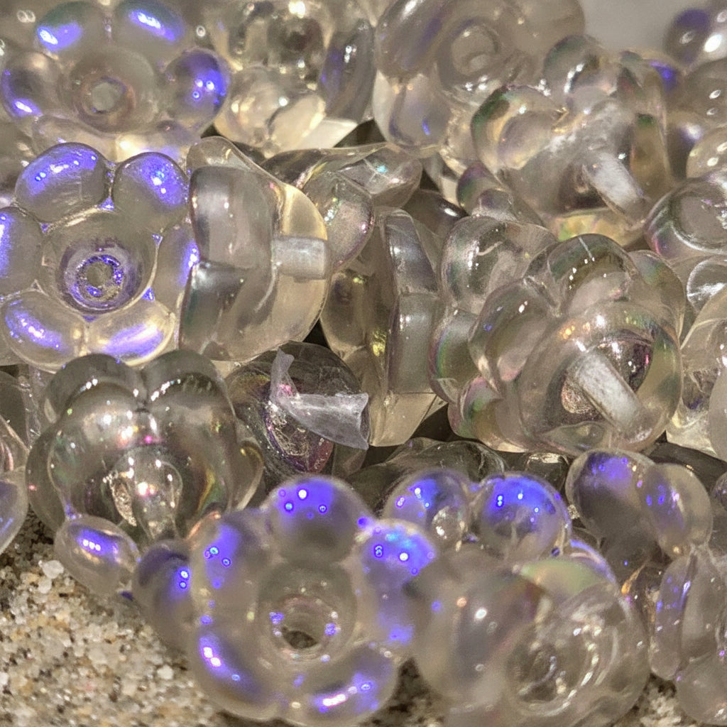 Glass bell flower beads assorted colours for DIY crafts | Beadtacular
