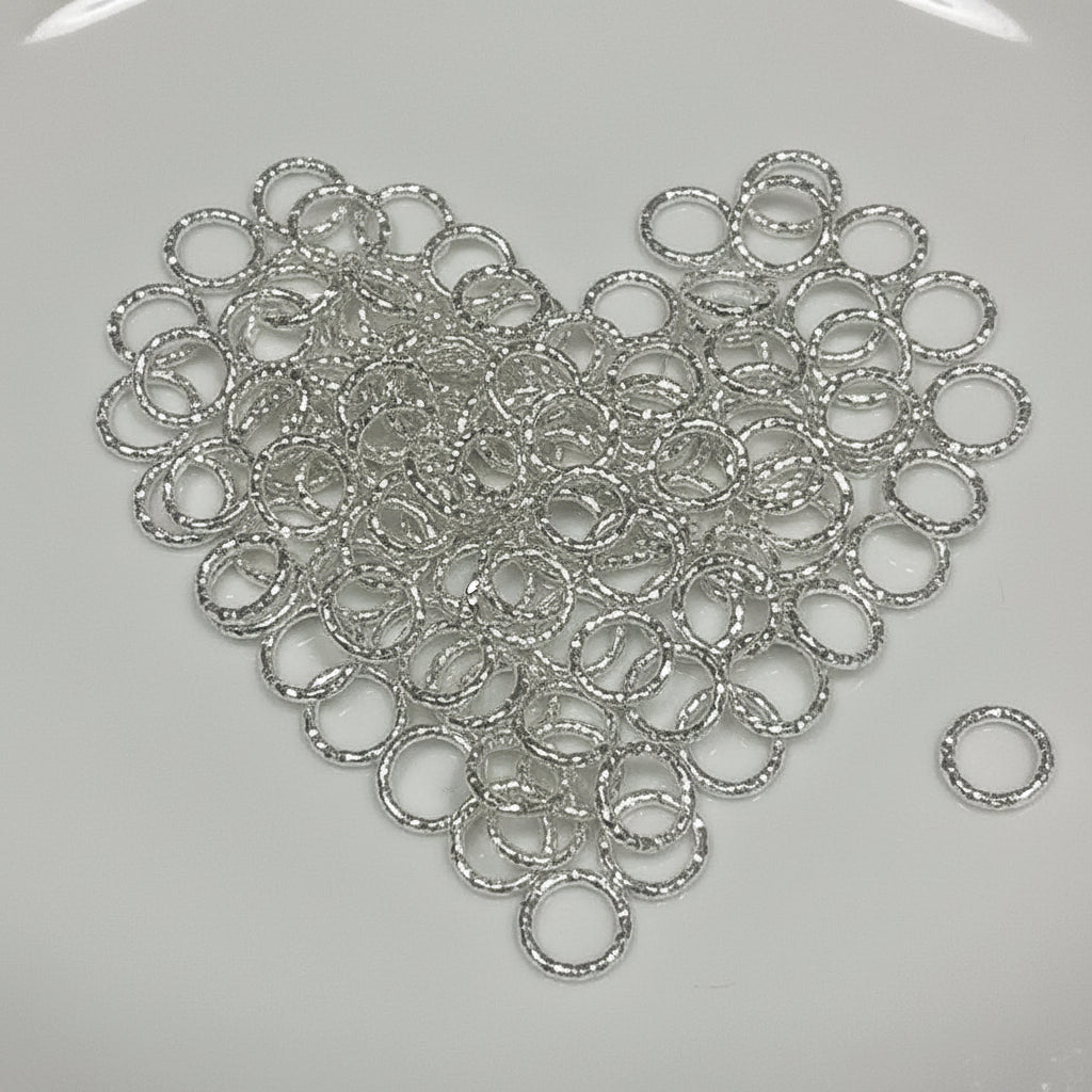 8mm Hammered effect jump rings - 10g