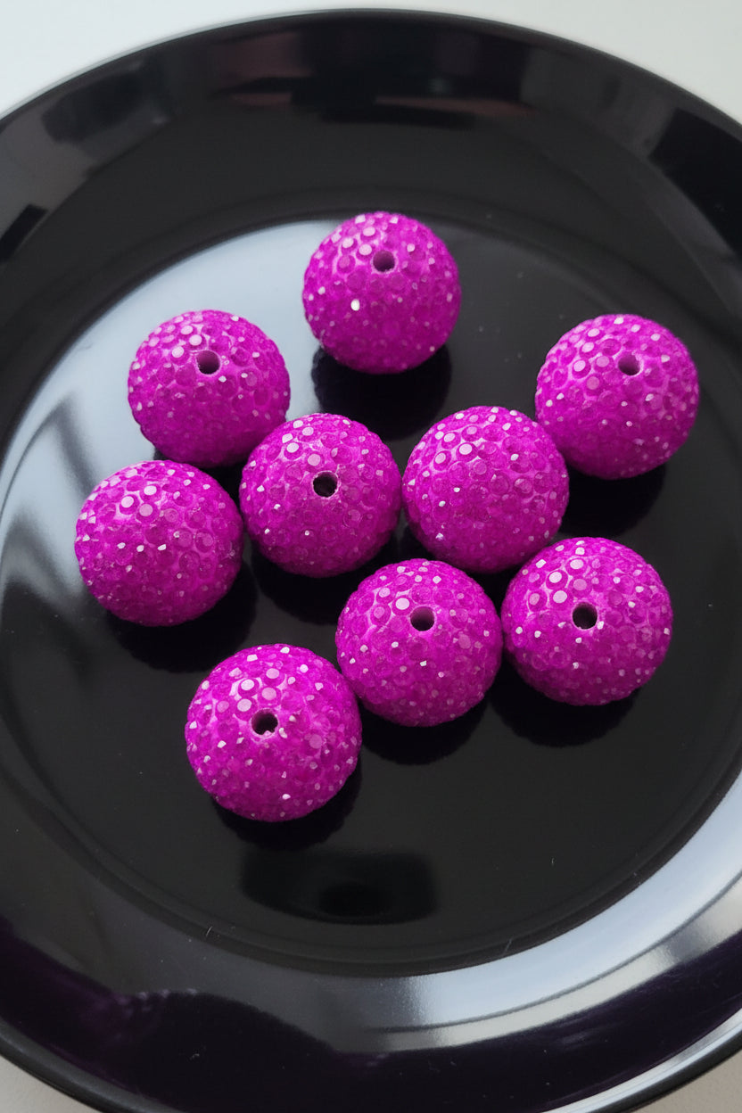 Neon 16mm rhinestone beads - set of 4