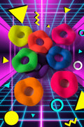 20mm neon wavy spacers - set of 10 various colours