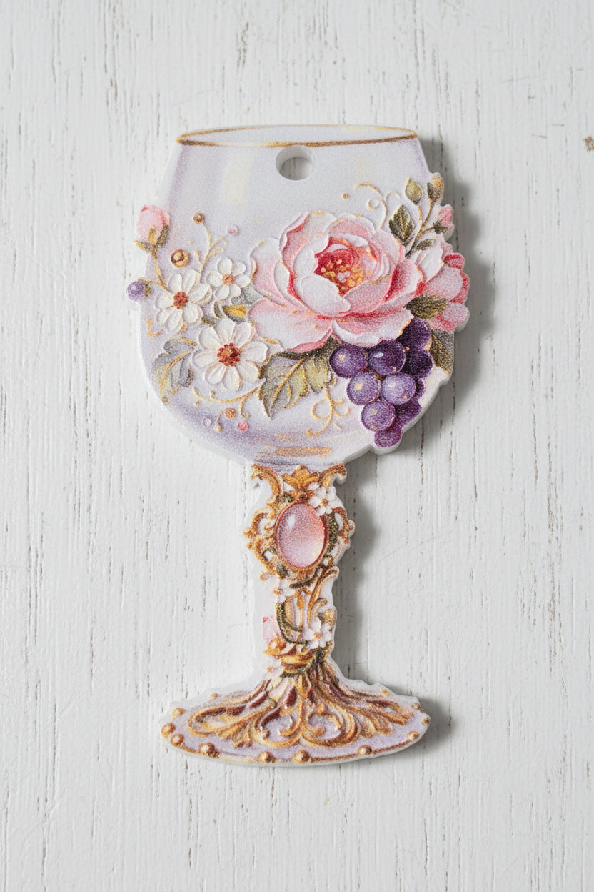"Floral acrylic tag craft supply assorted designs"