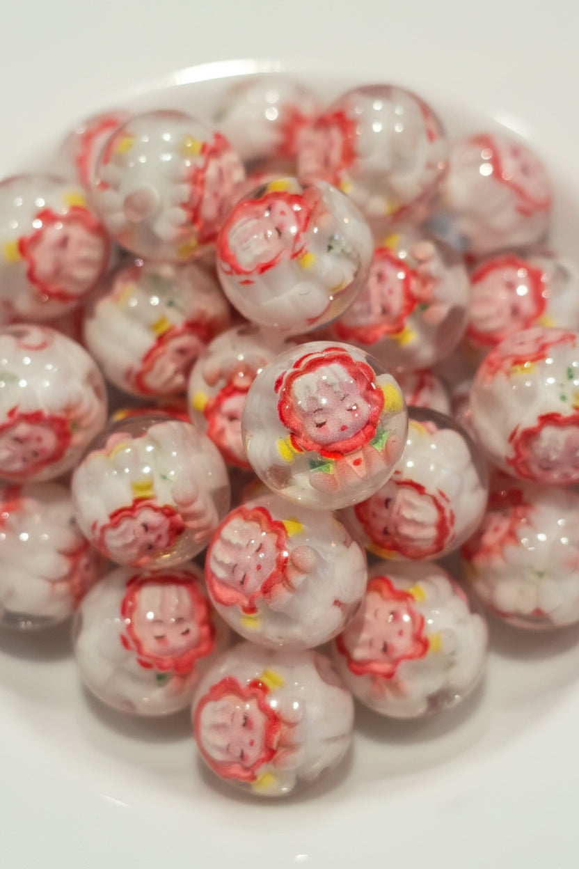 Resin 16mm character beads - set of 5