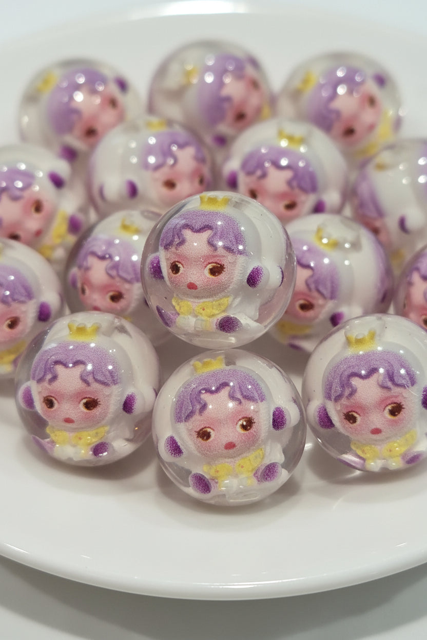 Resin character 16mm beads - set of 5
