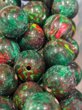 16mm Resin marble effect beads - set of 6