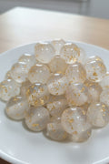16mm Resin sparkly beads with gold flecks - set of 6