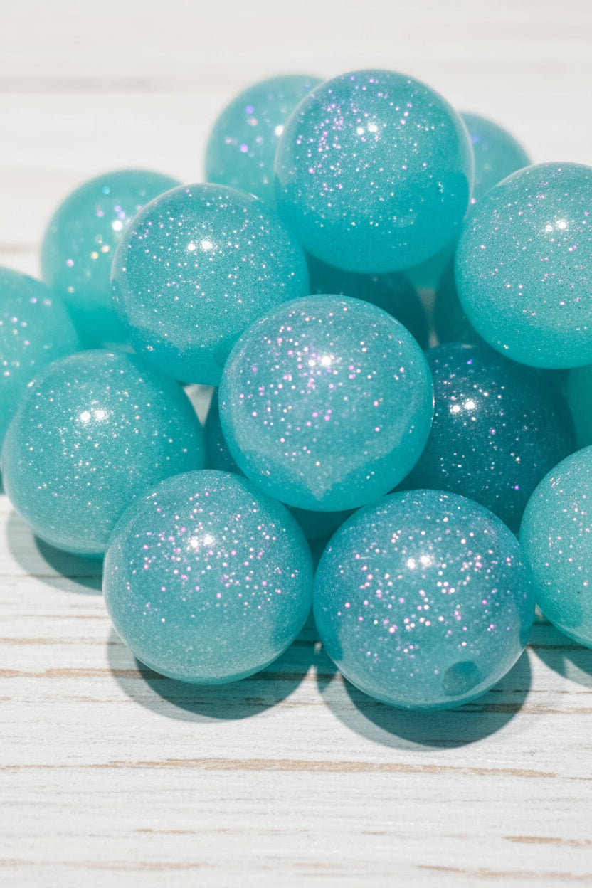 Illuminous 16mm resin beads - set of 6