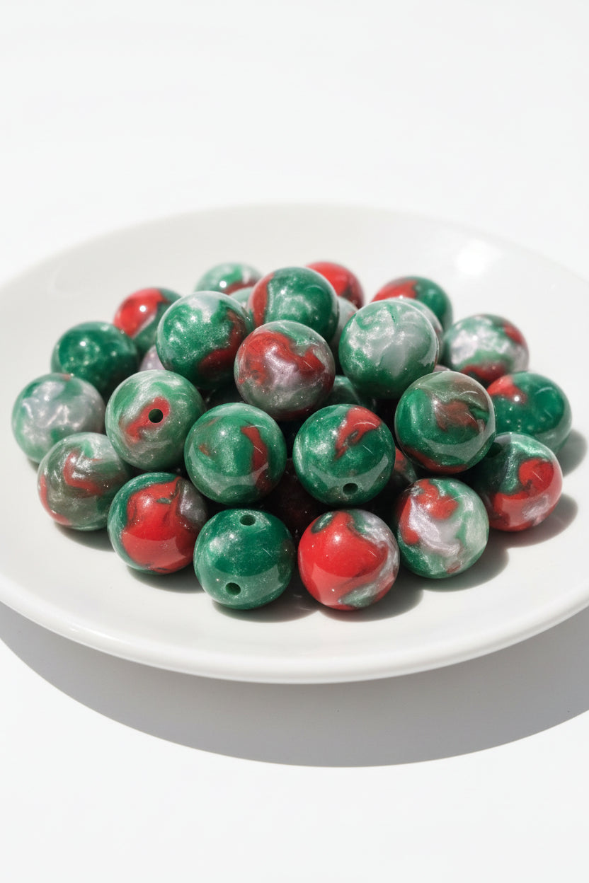 16mm resin beads with marble effect