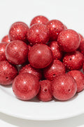 25mm Red sparkly beads