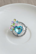 Heart and flower metal bead 