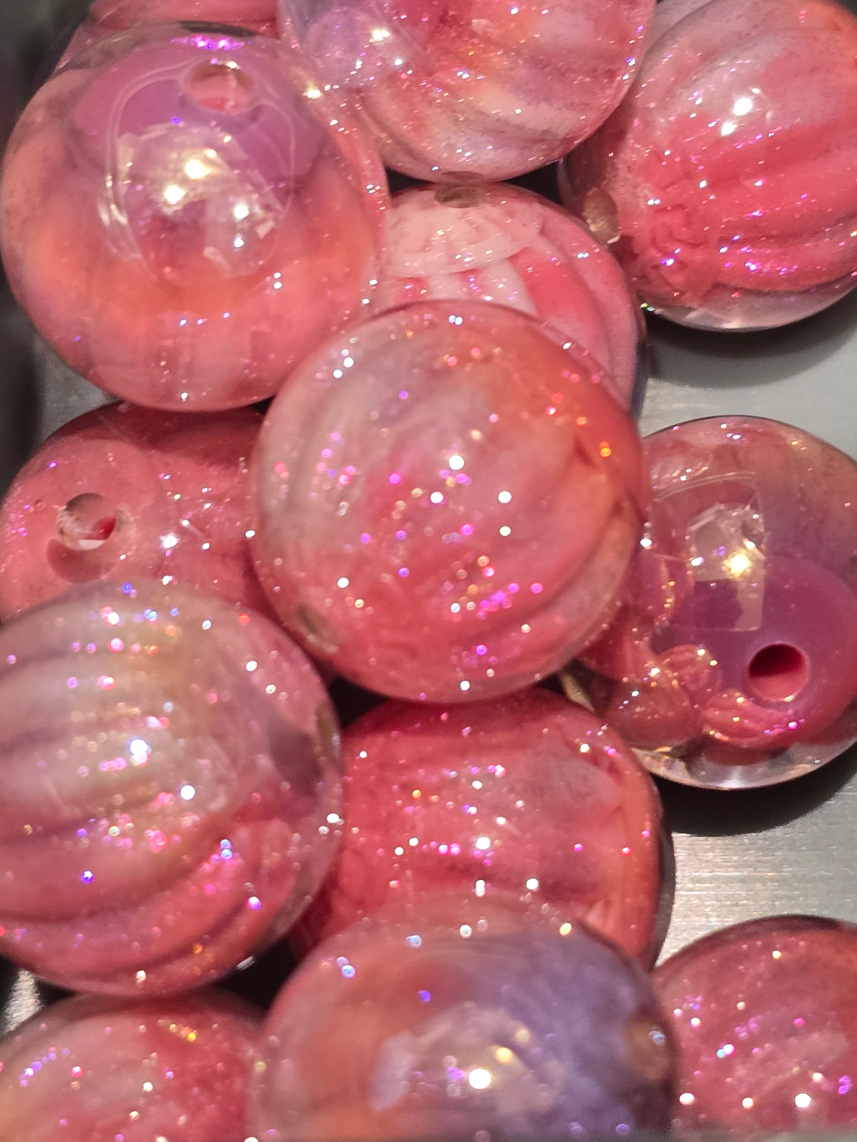 16mm premium resin beads pink