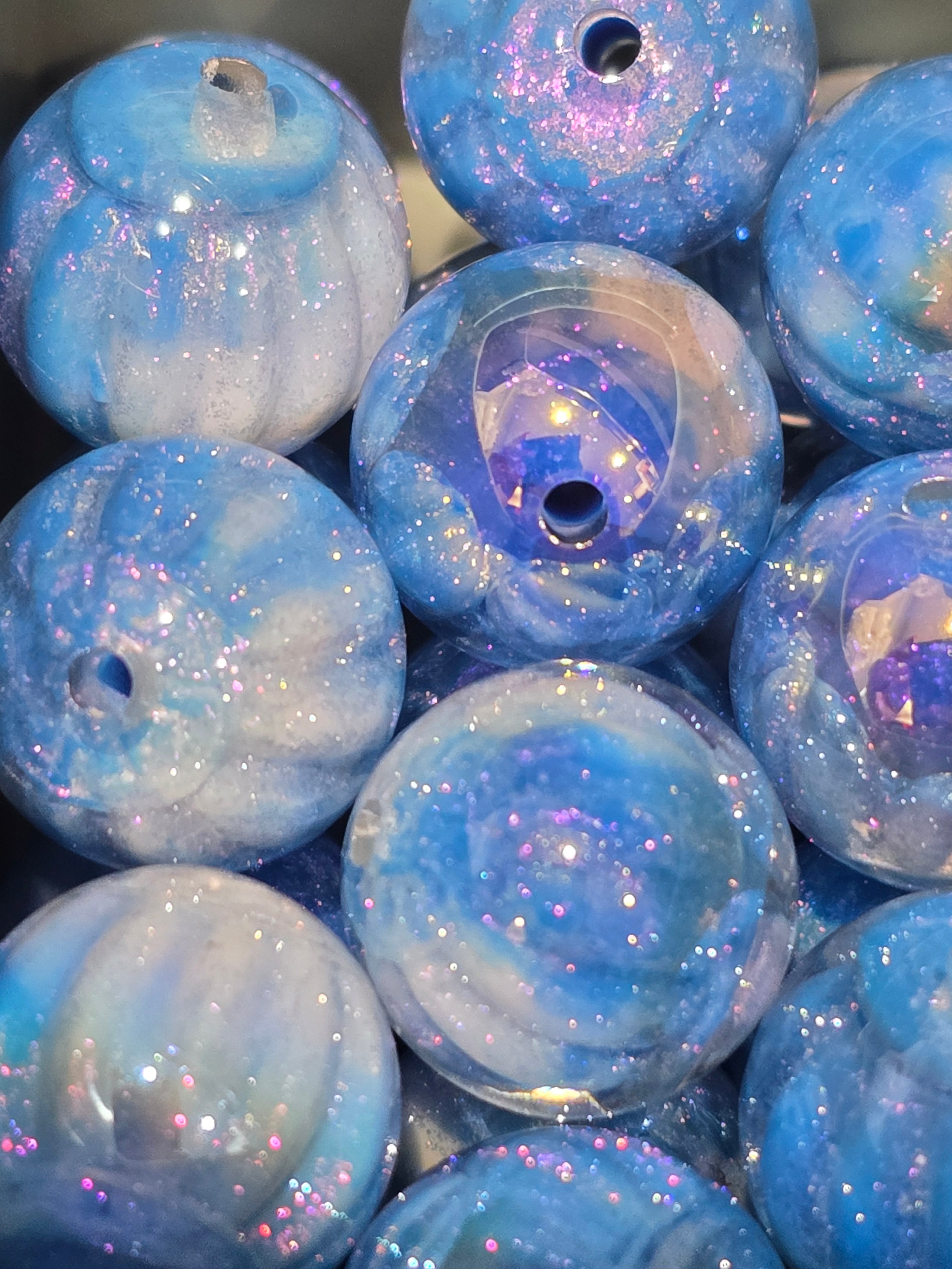 16mm premium resin beads blue