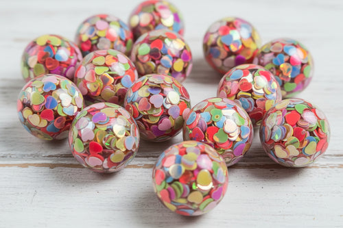 16mm confetti resin beads
