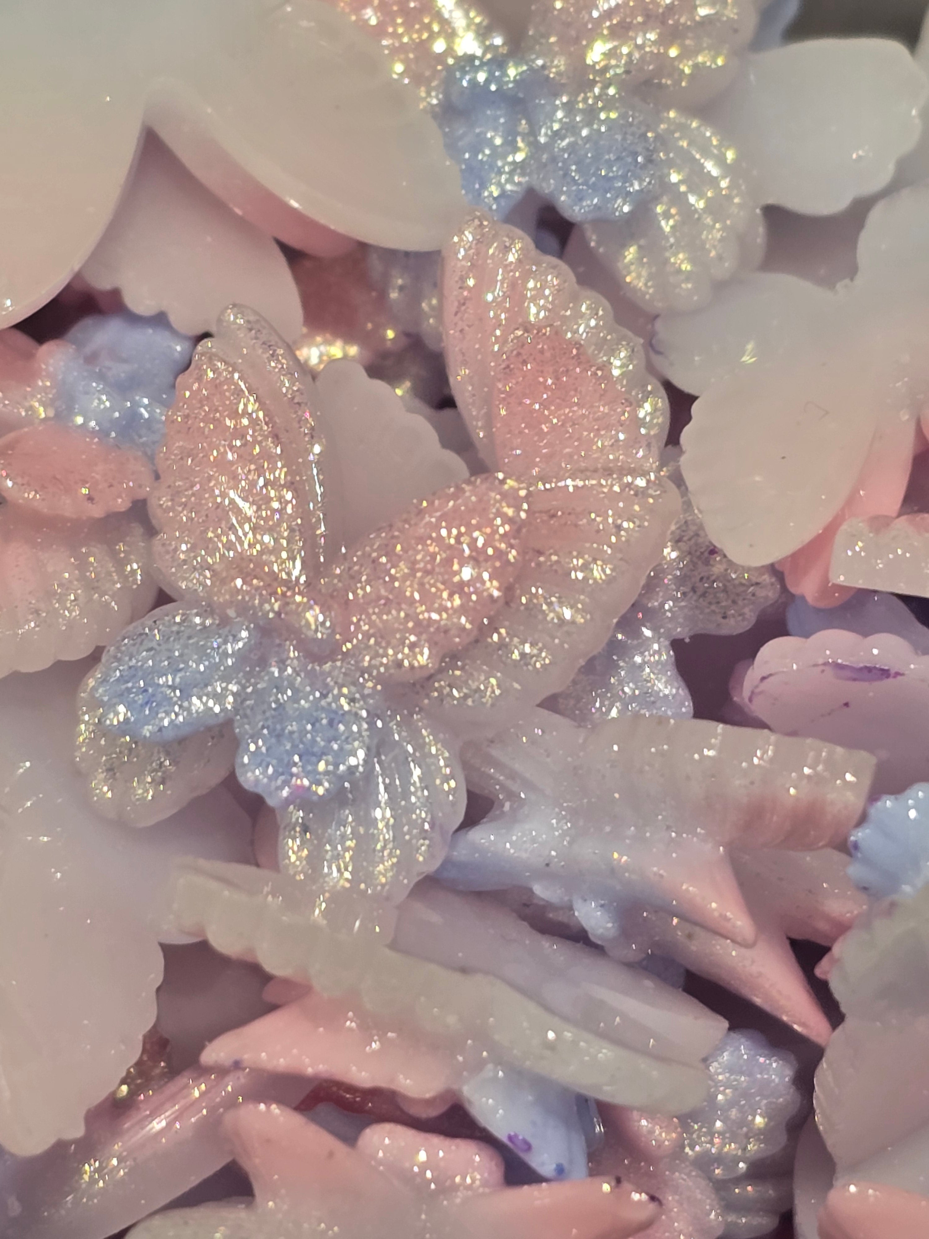 pink and blue soft butterflies for diy projects