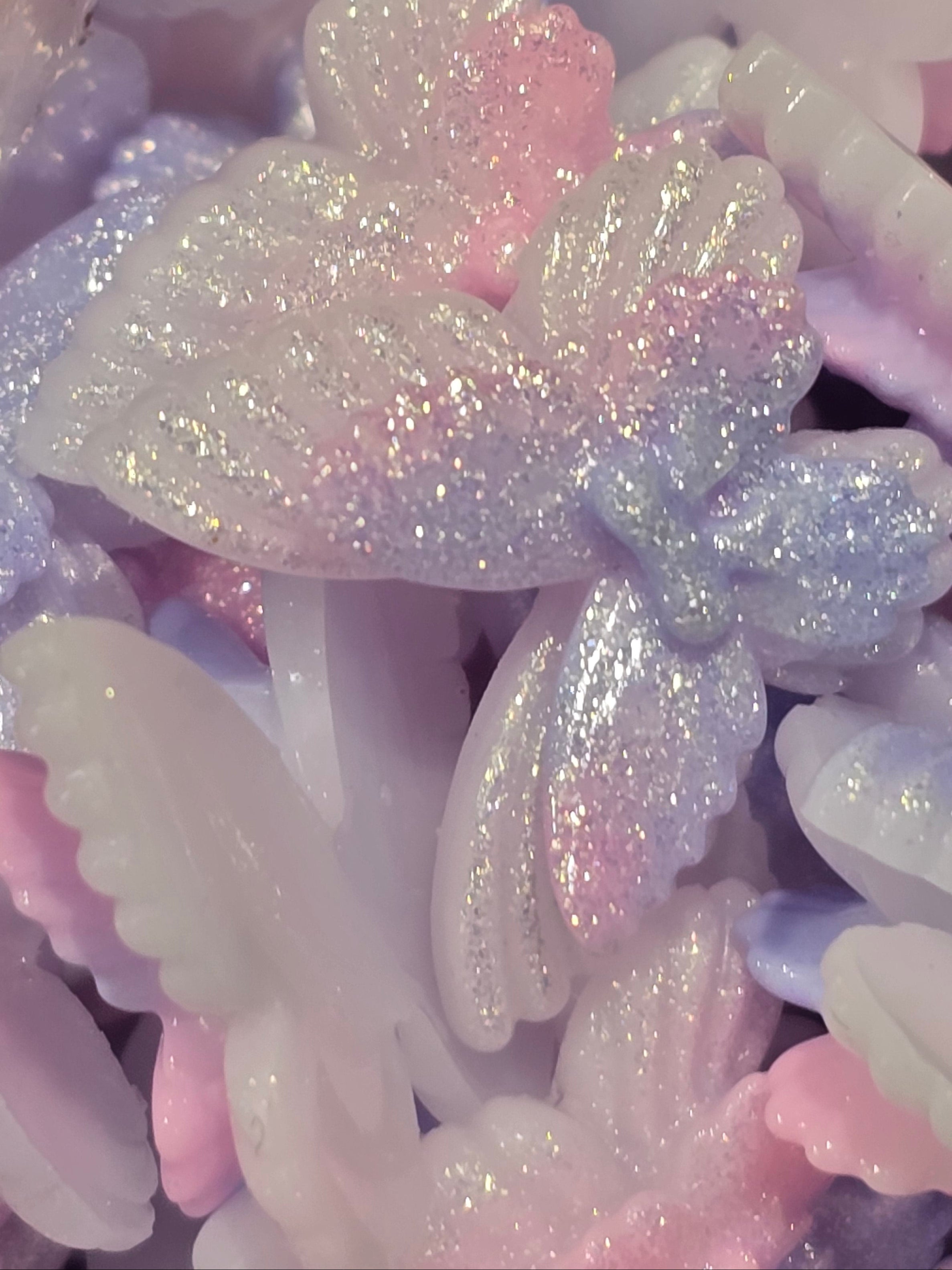 pink and blue and white soft butterflies for diy projects