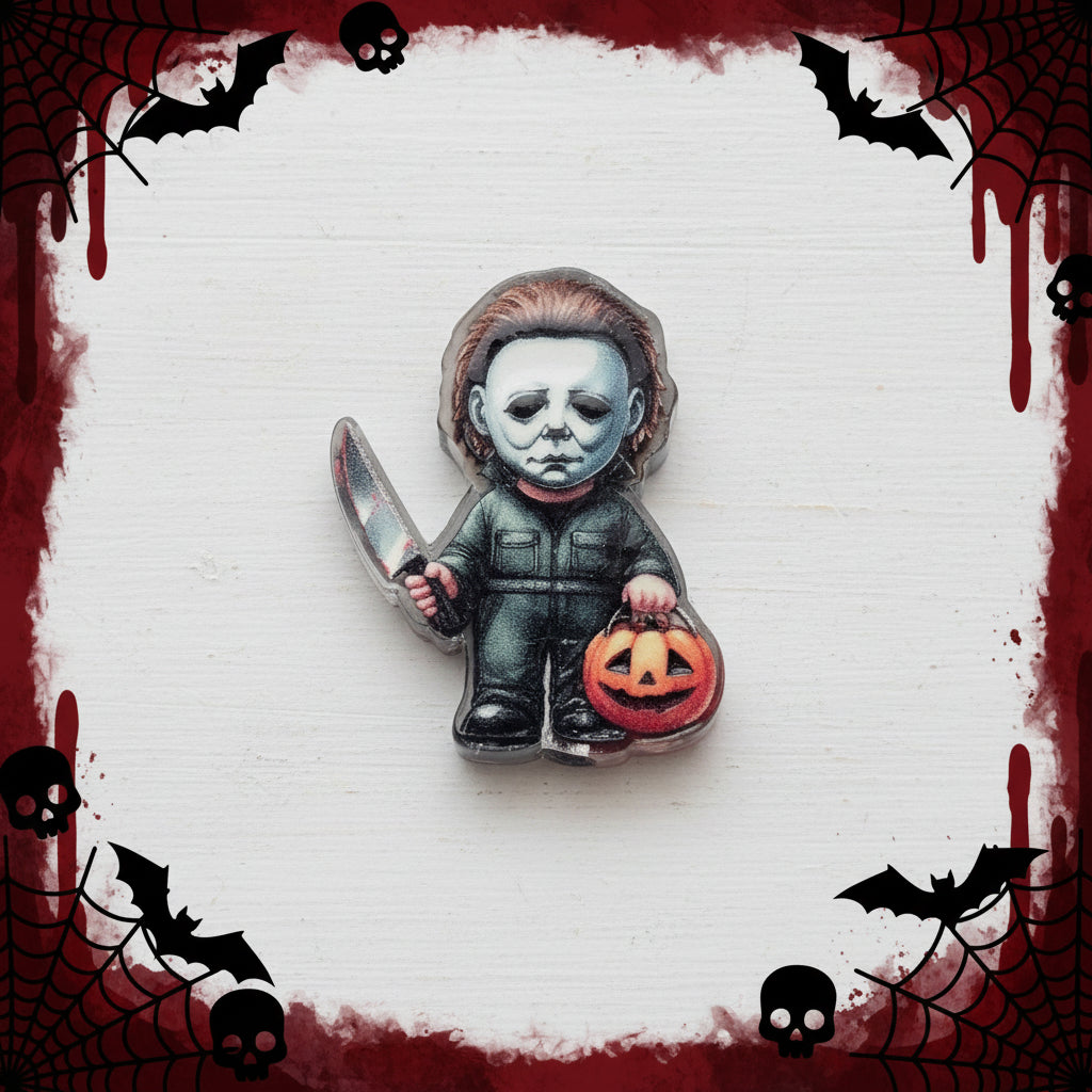 horror acrylic focal bead