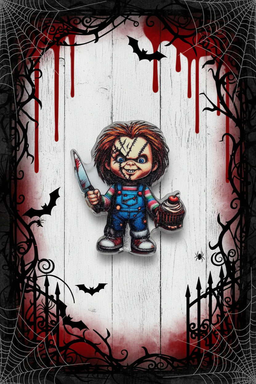 horror acrylic focal bead