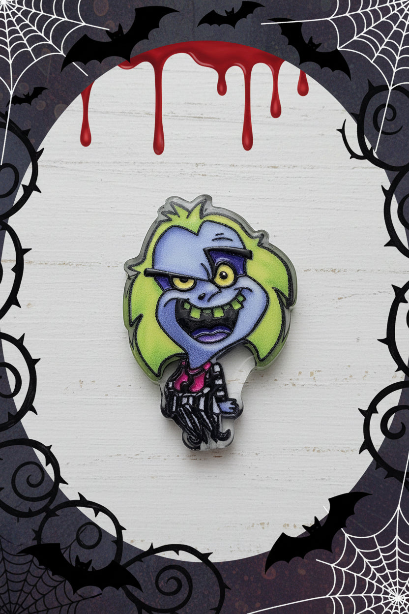 horror acrylic focal bead