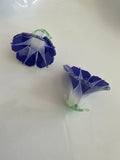 Acetate dark purple flowers with a hole - 40p each
