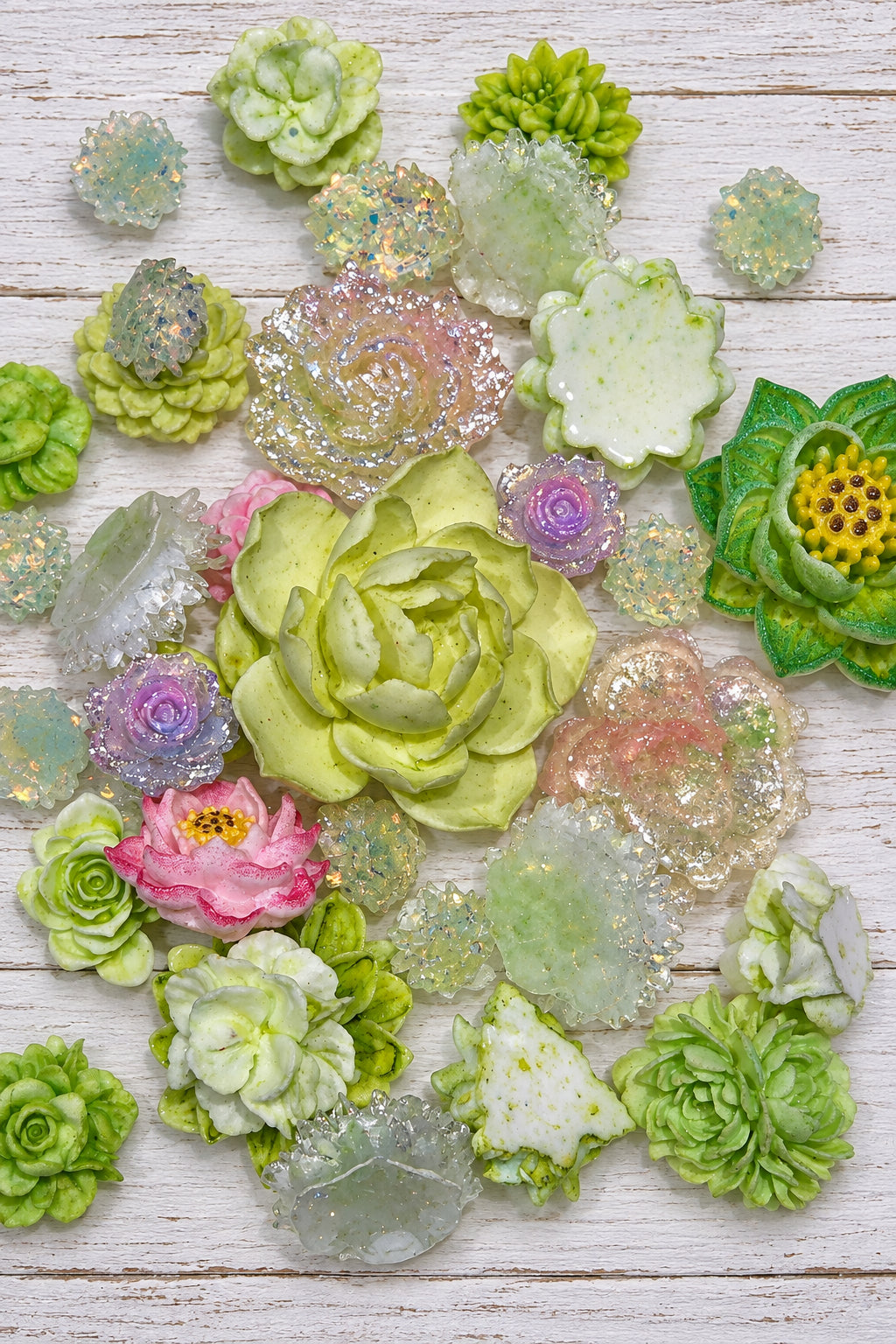 A mix of soft and hard flowers for any crafting projects