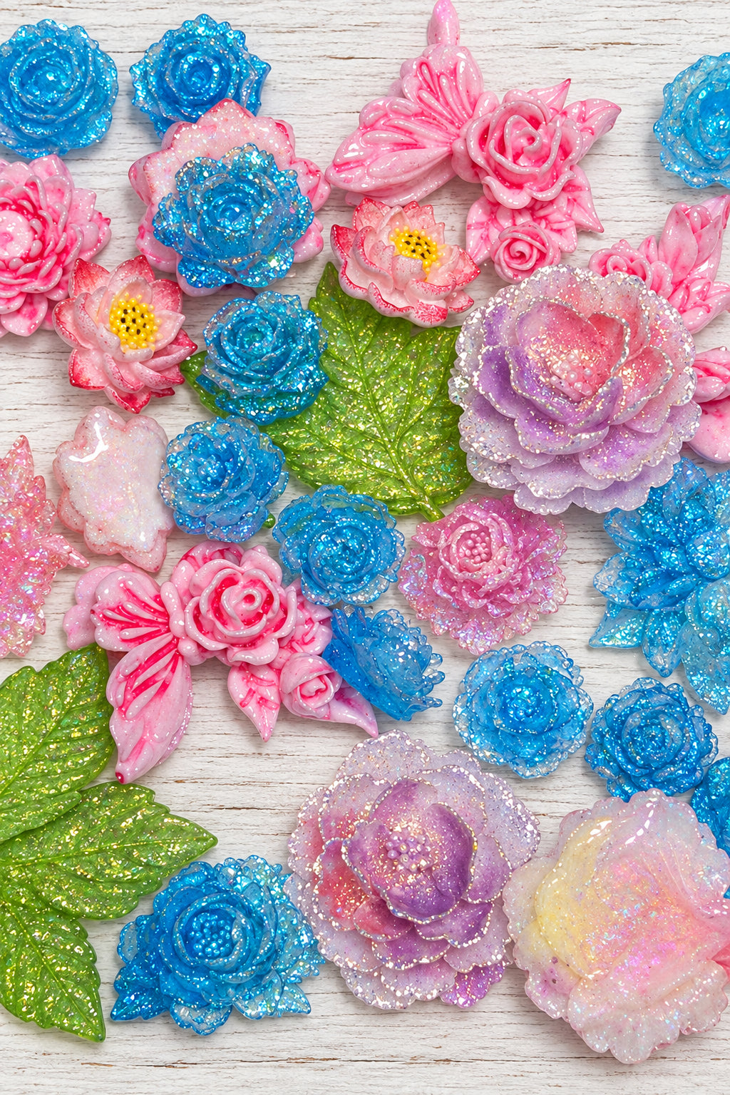A mix of soft and hard flowers for any crafting projects