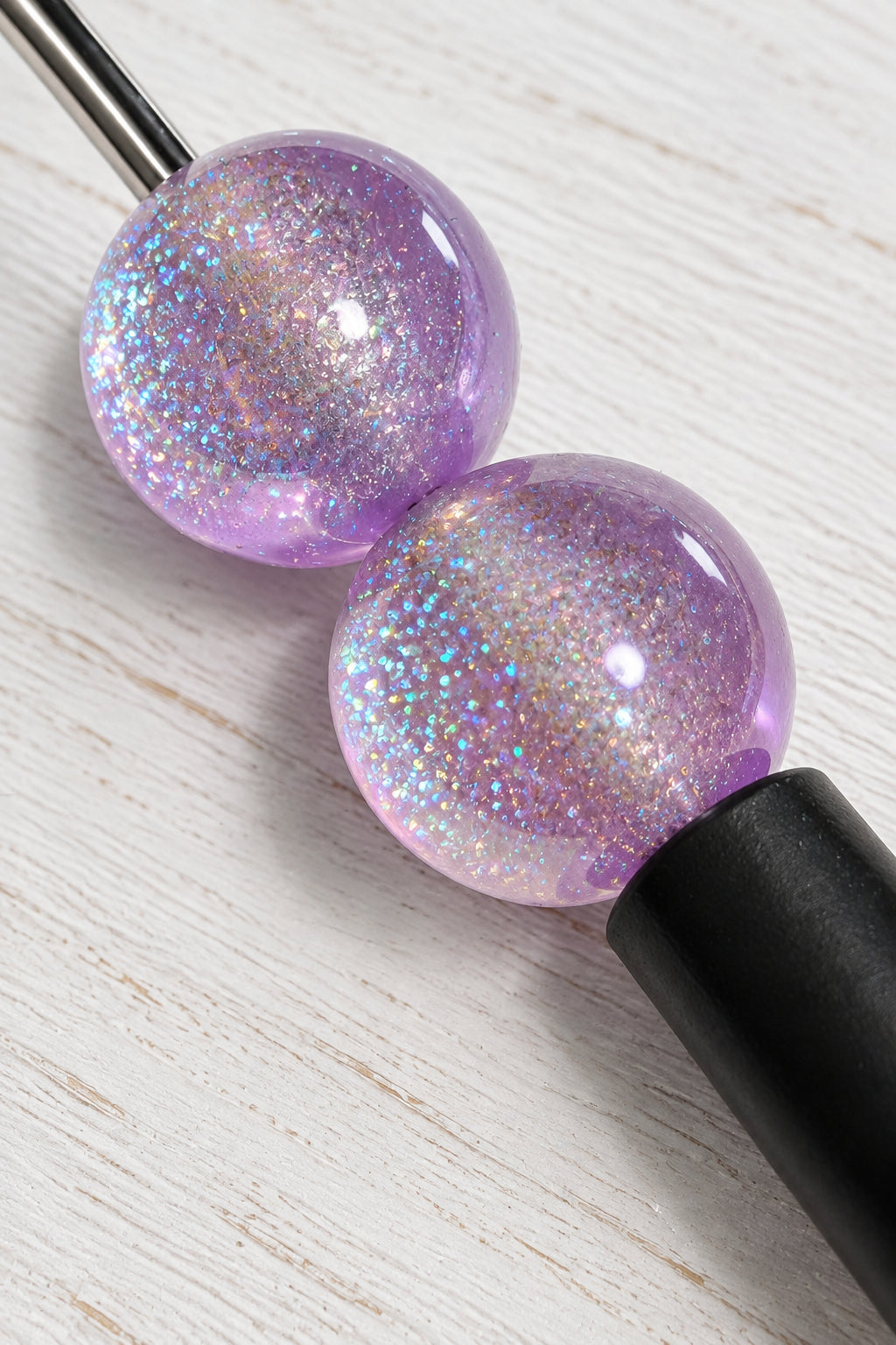 16mm purple resin beads with sparkle