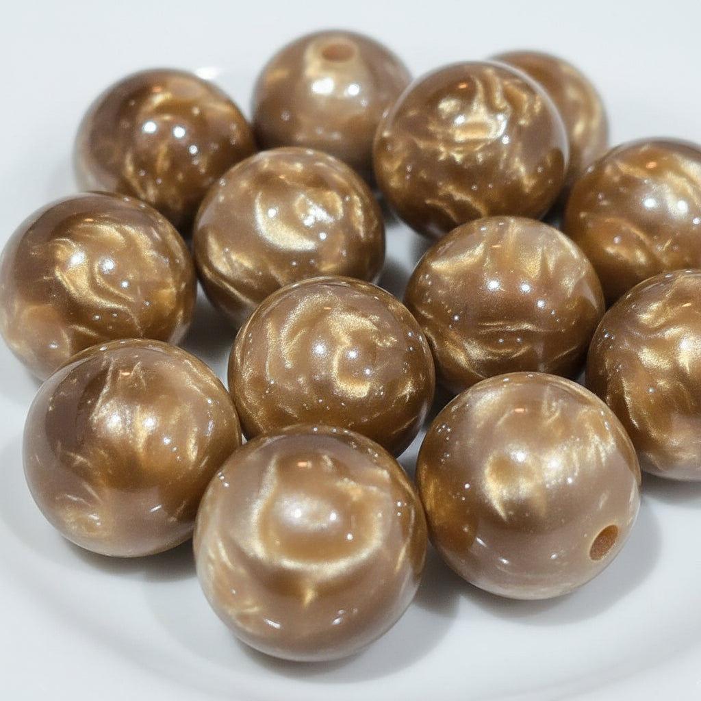 "Marbled 16mm round beads set of 6 jewellery making"