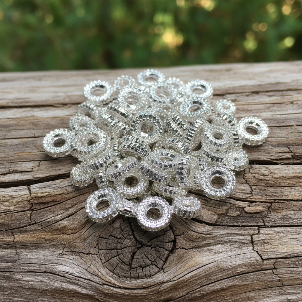 8mm Gold and Silver Spacers - 20 for £1.20