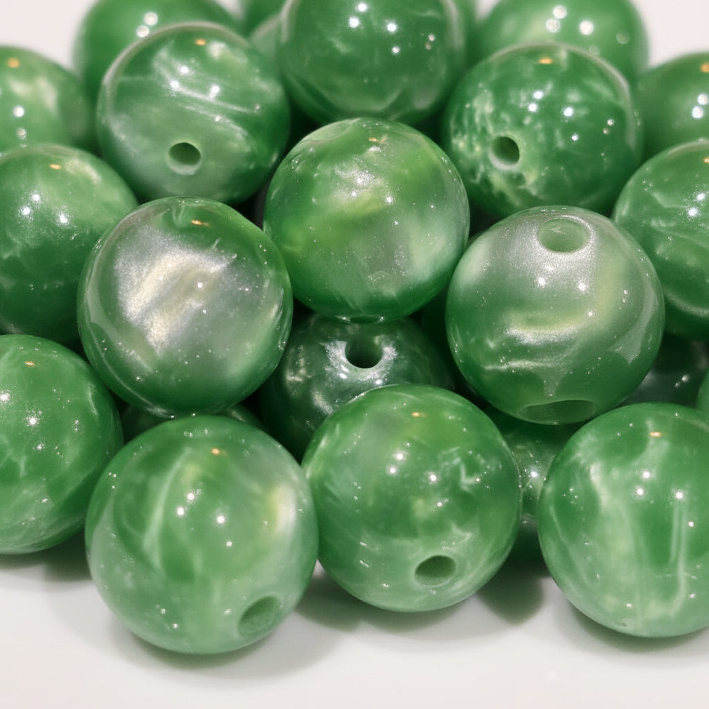 "Marbled 16mm round beads set of 6 jewellery making"