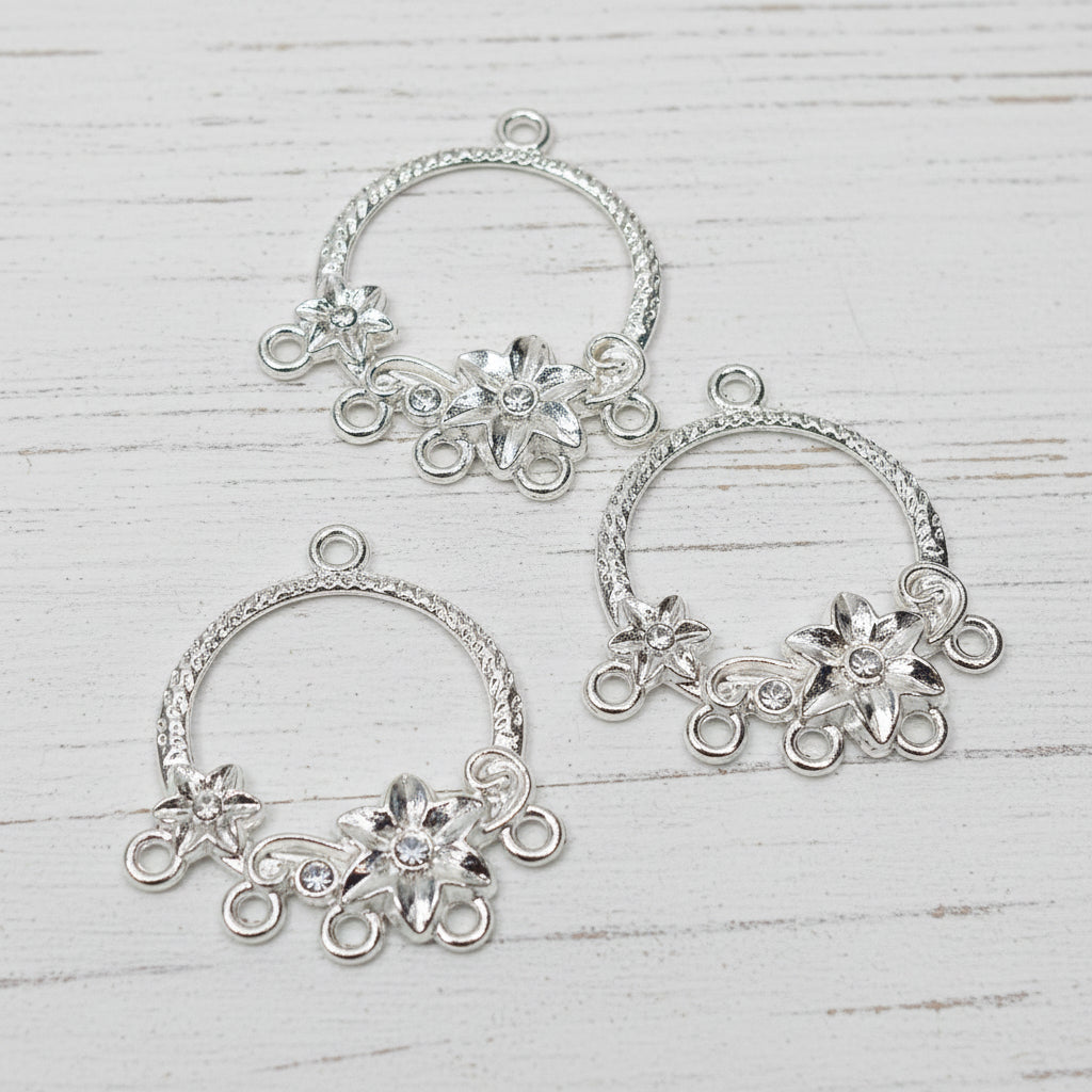Silver and gold connectors set of 3 for jewellery making | Beadtacular