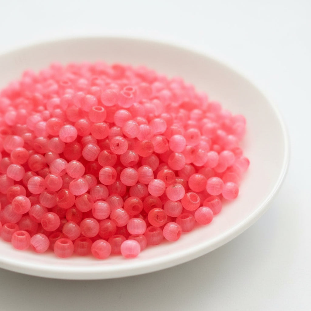 4mm hot pink glass beads