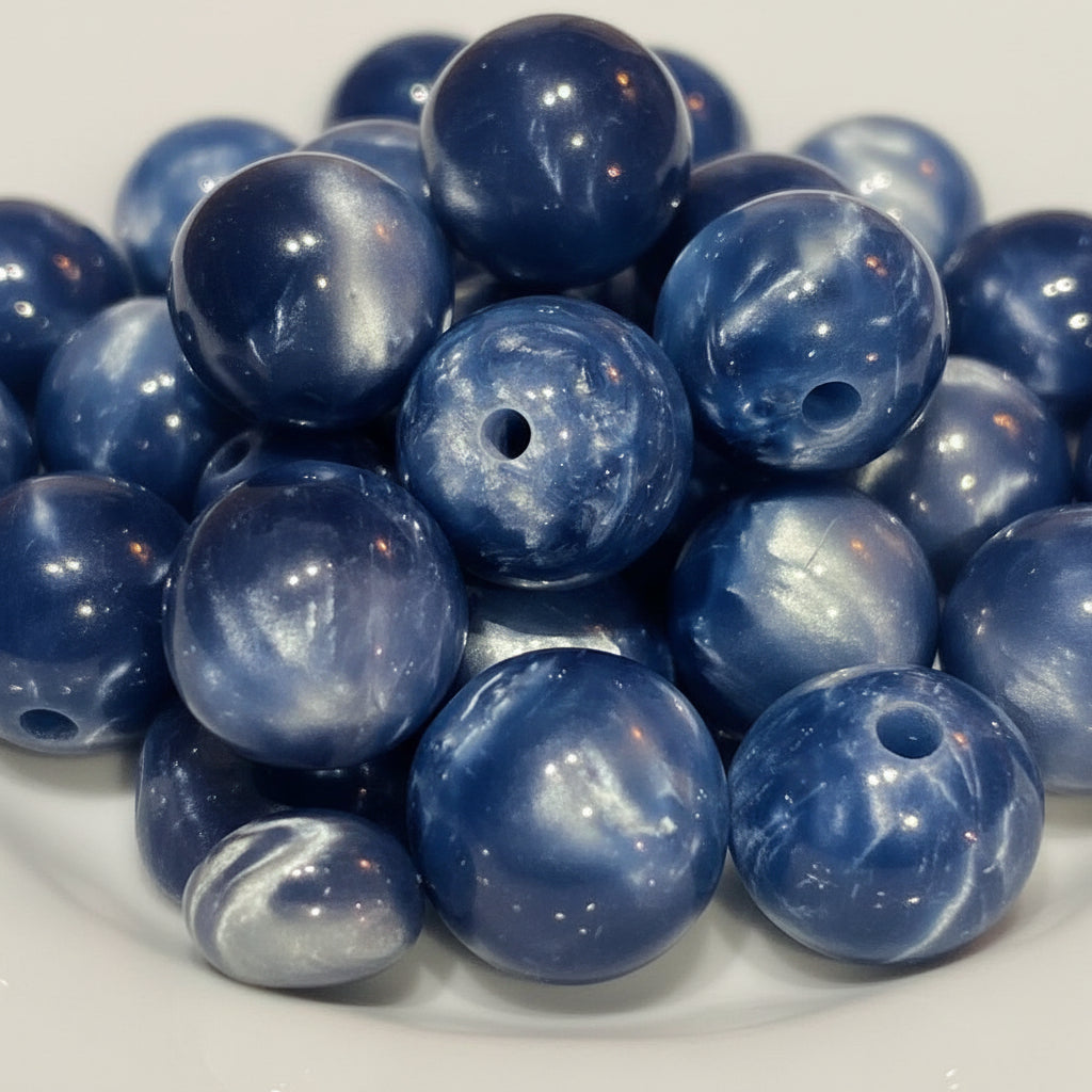 20mm marbled effect resin beads