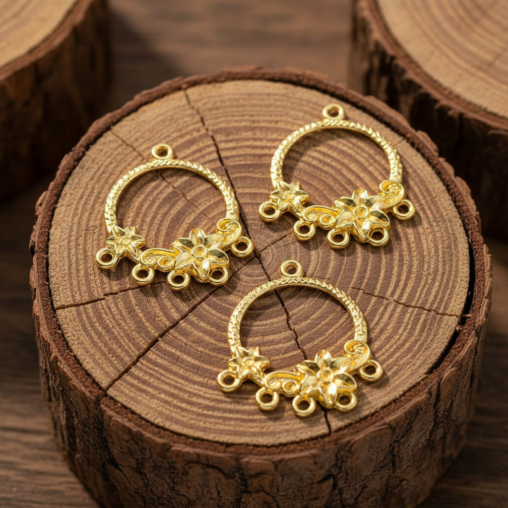 Silver and gold jewellery connectors set of 3 for DIY making projects | Beadtacular