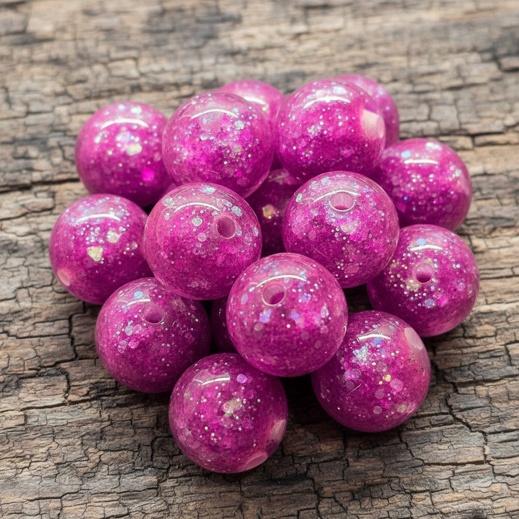 Luminous resin 16mm beads set of 6 for pen and keychain crafts | Beadtacular