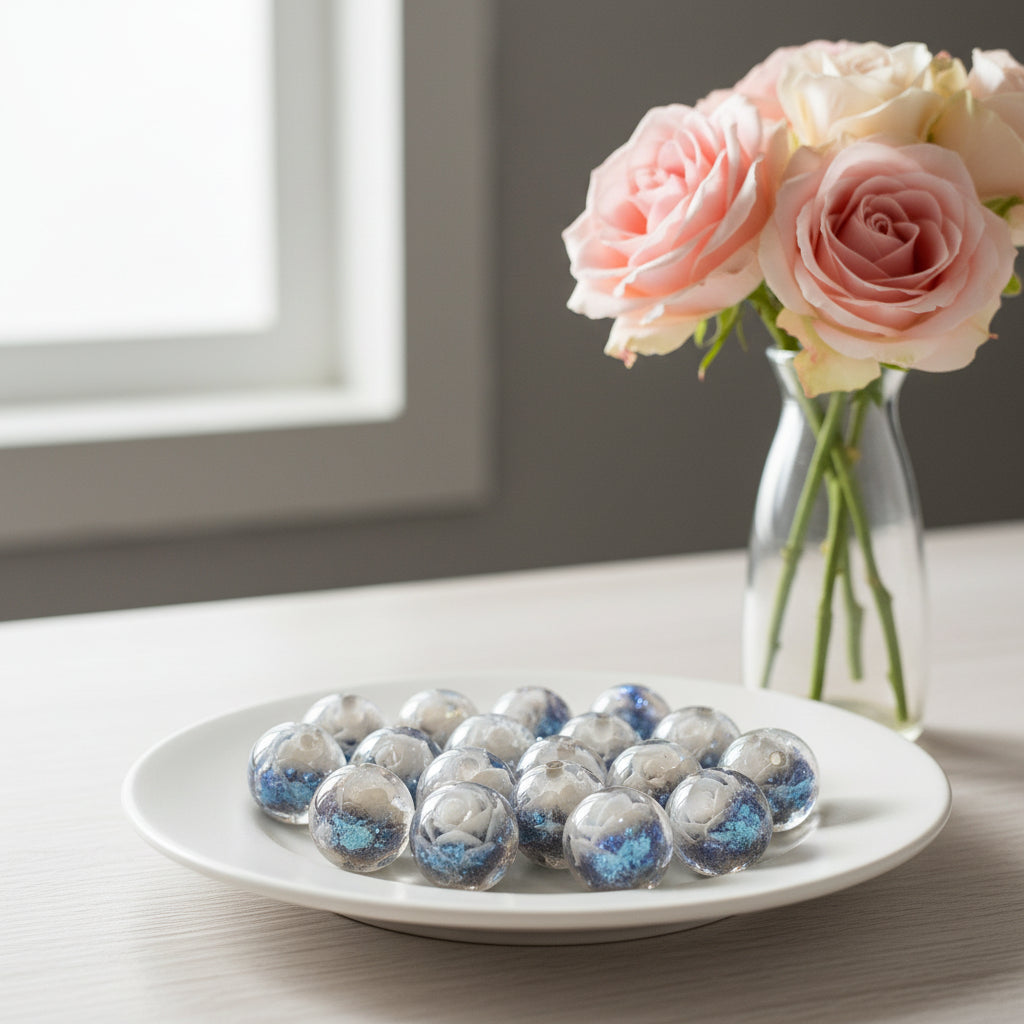 Resin flower 16mm beads set of 5 for jewellery making | Beadtacular