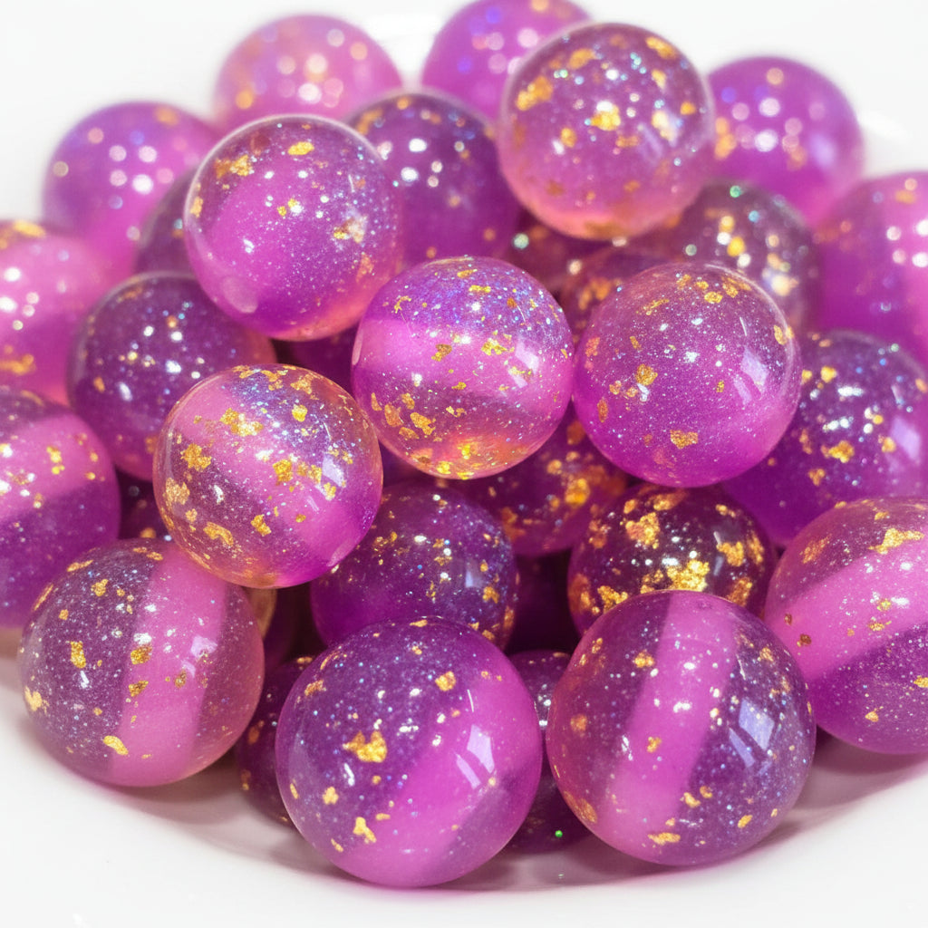 Resin 16mm beads with gold flecks