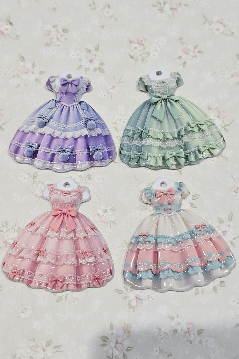 Cute acrylic dress tags -  set of 4 for £1.60