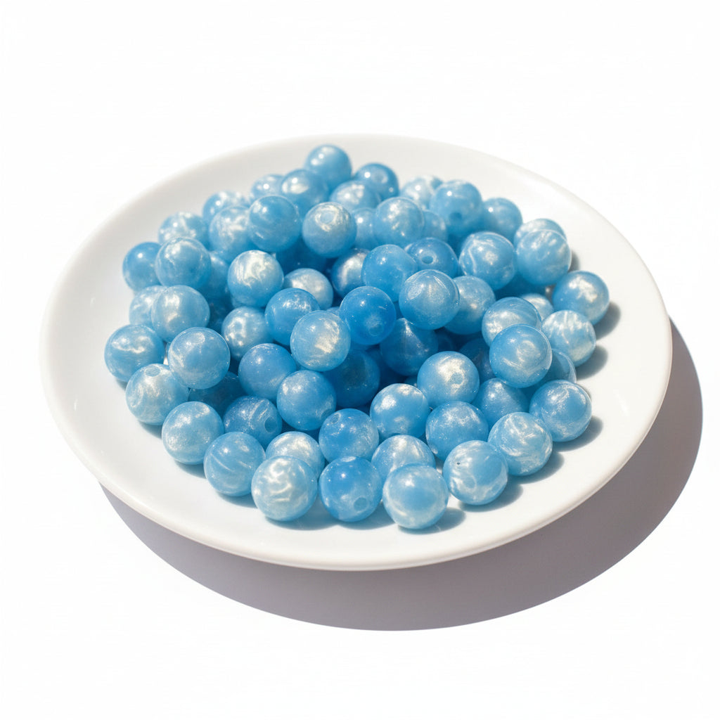 "Marbled 16mm round beads set of 6 jewellery making"
