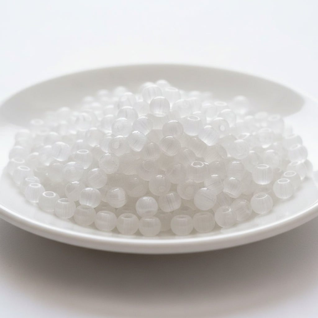 4mm white glass beads