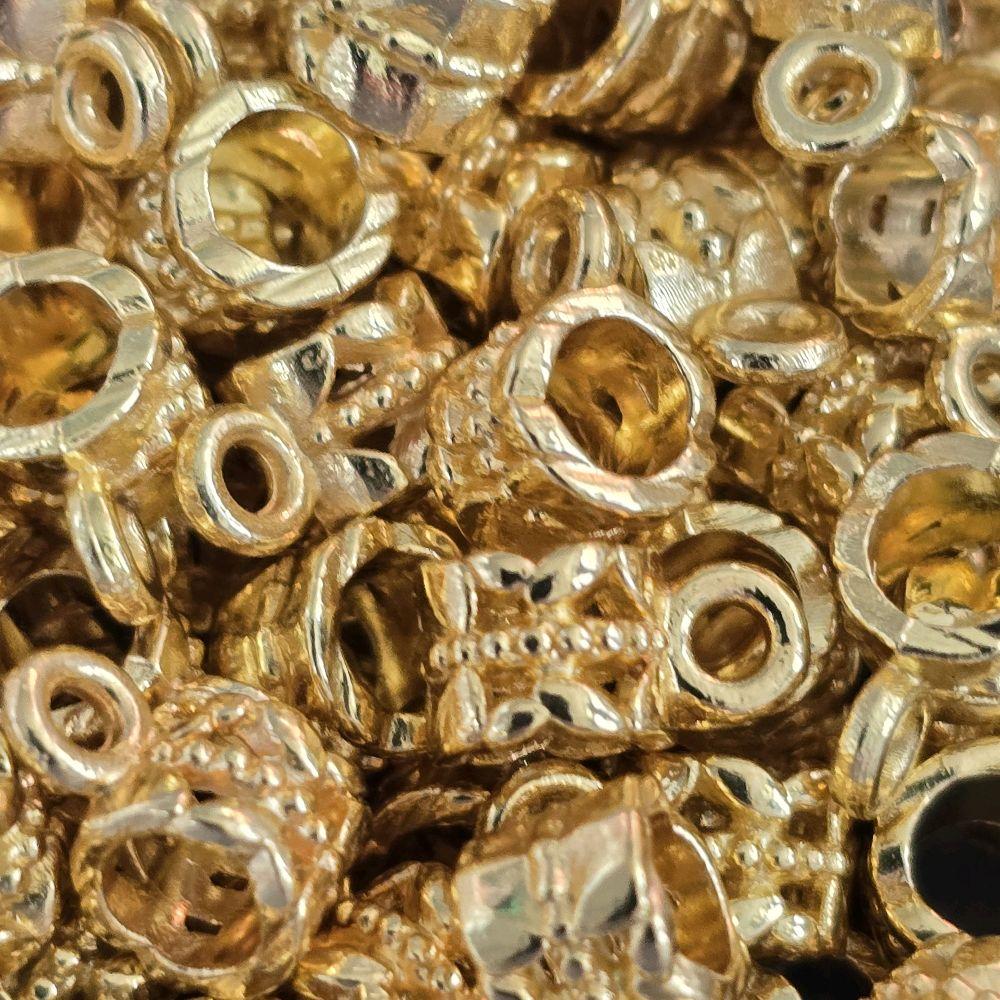 Fancy gold bail beads - 5 for £1