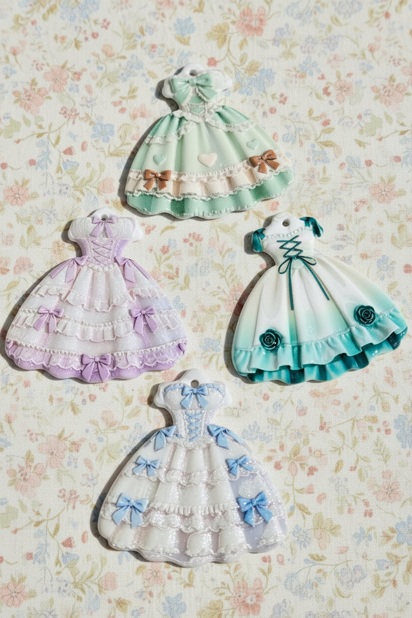 Cute acrylic dress tags -  set of 4 for £1.60
