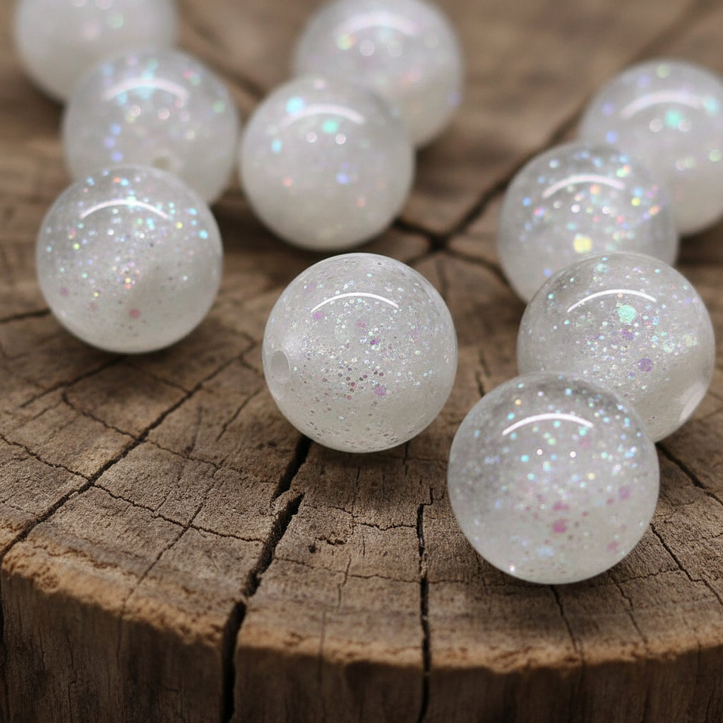 Iluminous resin 16mm beads - set of 6