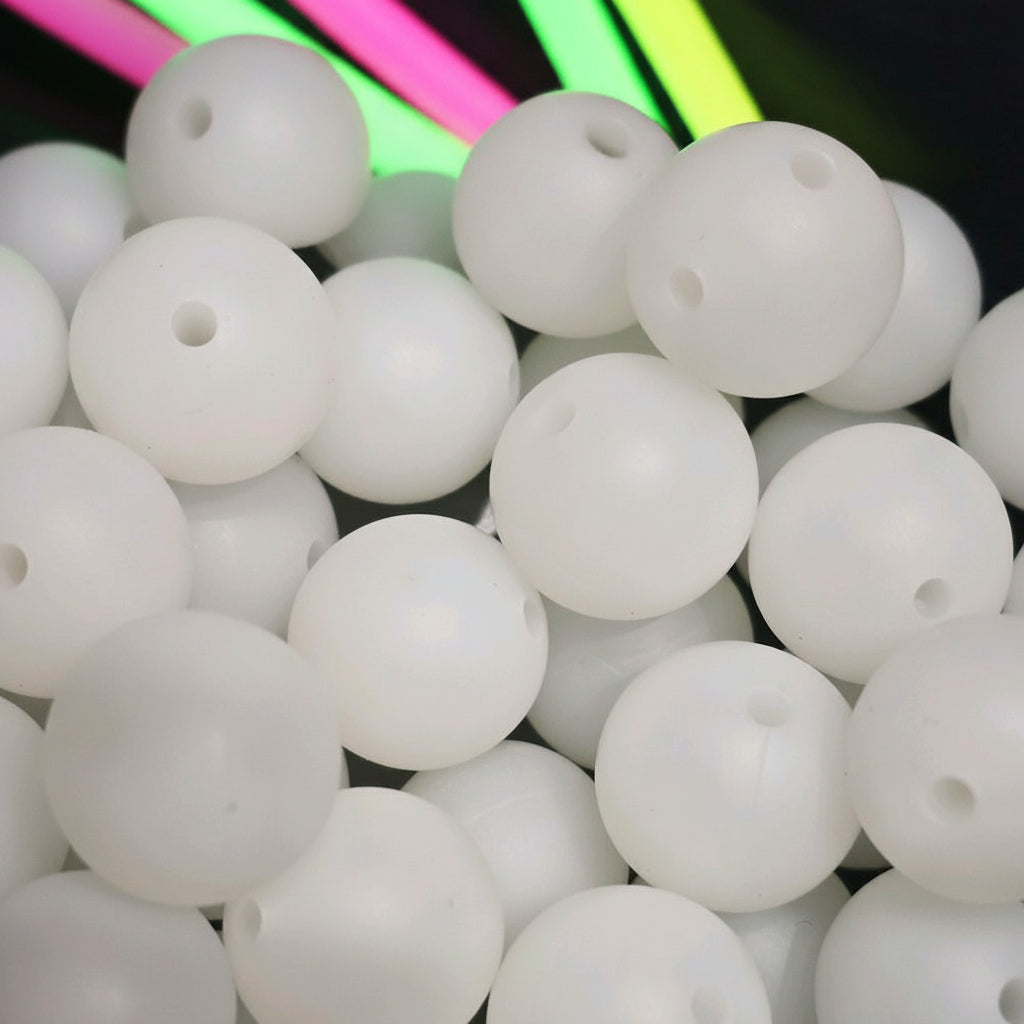 15mm luminous silicone beads 6 for £1.50 for jewellery making | Beadtacular