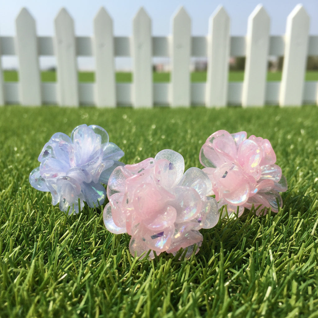 Flatback flowers for diy projects - set of 3