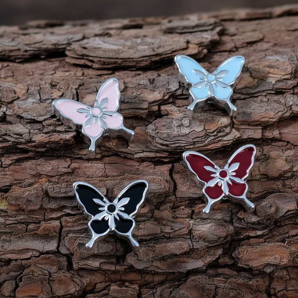Metal butterfly beads