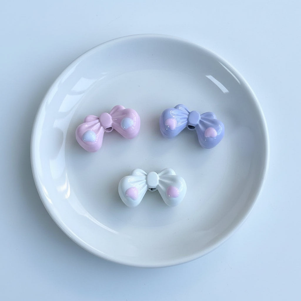 Set of 3 metal bow beads