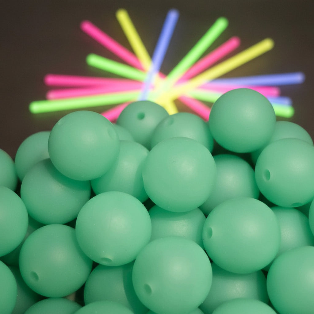 15mm luminous silicone beads 6 for £1.50 for jewellery making | Beadtacular
