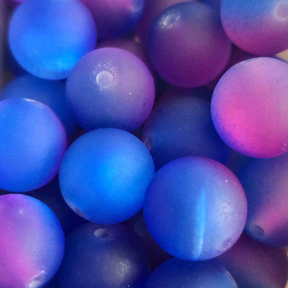 16mm frosted two-tone beads close up detail for craft projects | Beadtacular