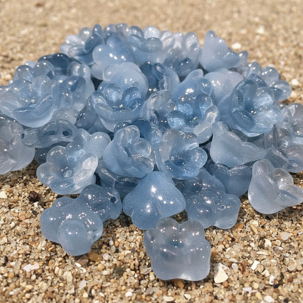 Glass bell flower beads assorted colours for DIY crafts | Beadtacular